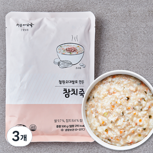 서울마님죽 참치죽, 500g, 3개