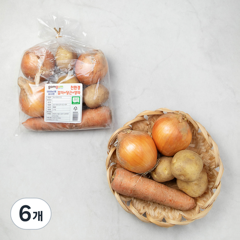 친환경 감자+당근+양파, 1.2kg, 6개
