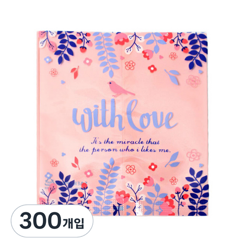 티나피크닉 쿠키포장 꽃무늬실링봉투 소, 혼합 색상, 300개입