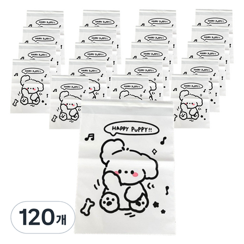 올하이 다용도 선물 포장 귀여운 캐릭터 포장봉투, 120개, 화이트