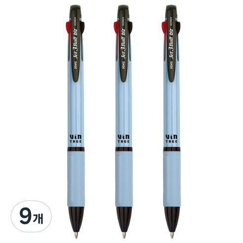 자바펜 제트 3볼 biz 빈티지 펜 0.7mm, 블루, 9개