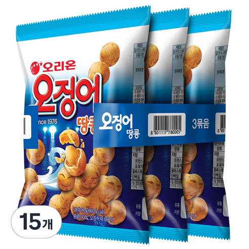 오리온 오징어 땅콩, 98g, 15개