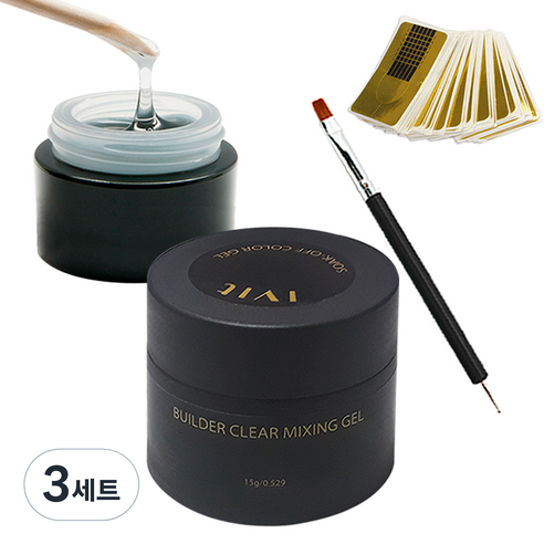 아이빛 빌더 클리어젤 15g + 브러쉬 + 폼지 50p 세트, 3세트