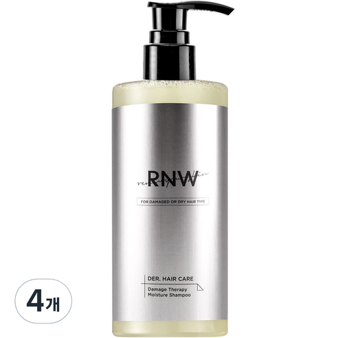 알엔더블유 더 헤어케어 데미지 테라피 모이스처 샴푸, 4개, 300ml