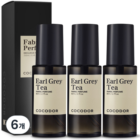 코코도르 룸 앤 패브릭 퍼퓸 섬유탈취제, 80ml, 6개, 얼그레이티