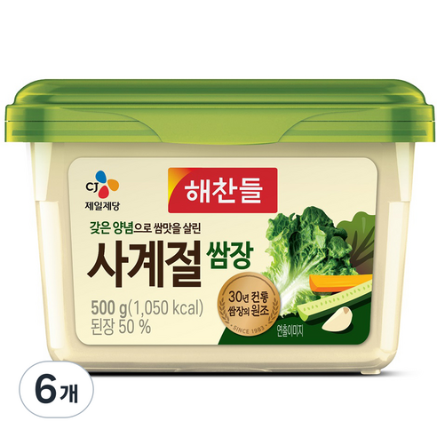 해찬들 사계절 쌈장, 500g, 6개