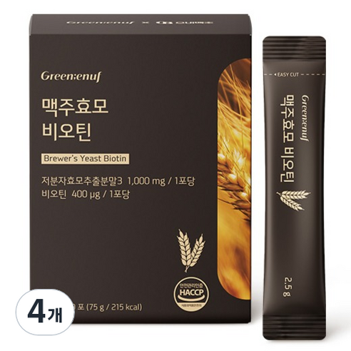 그린이너프 맥주효모 비오틴 건강환 30p, 75g, 77ml, 4박스