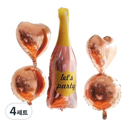 파티스토어 샴페인 풍선 5p 세트, 로즈골드, 4세트