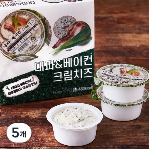 대파 & 베이컨 크림치즈 포션, 50g, 4개입, 5개