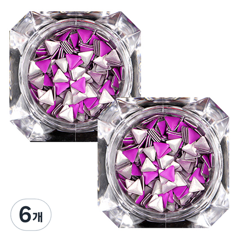 트라이앵글 네일 글리터 4mm, 퍼플, 6개