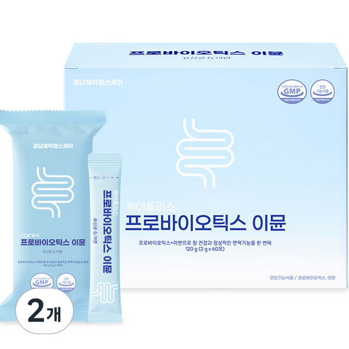경남제약헬스케어 케어플러스 프로바이오틱스 이뮨 60p, 60포, 120g, 2개