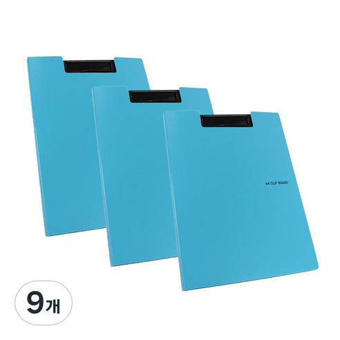 드림 칼라 컬렉터 클립보드 A4, 하늘색, 9개
