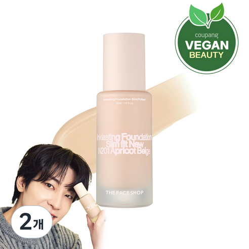 더페이스샵 잉크래스팅 파운데이션 슬림핏 뉴 35ml, N201, 2개