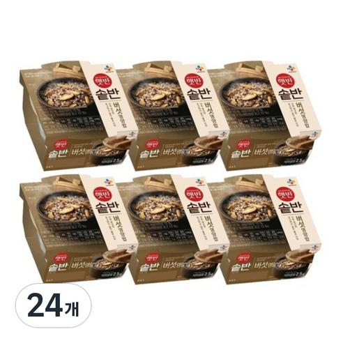 햇반 솥반 버섯 영양밥, 200g, 24개