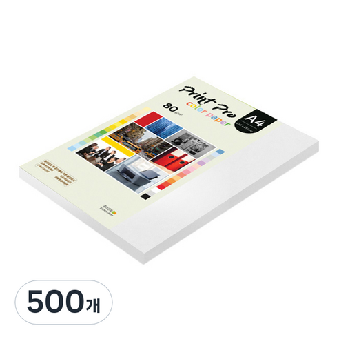 종이문화 프린트 프로 칼라 복사용지 No 30 스노우화이트 80g, A4, 500개