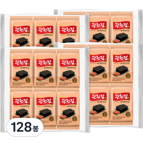 광천김 참 명란맛 도시락김, 4g, 128개