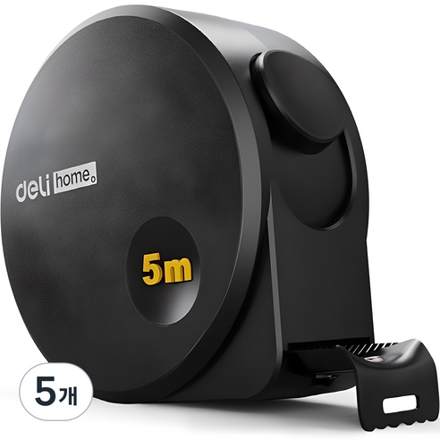 델리 고정밀 탄소강 미끄럼방지 줄자 19mm, 5m, 5개