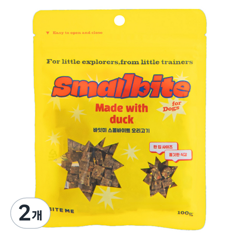 바잇미 강아지 미니트릿 스몰 바이트, 100g, 2개, 오리