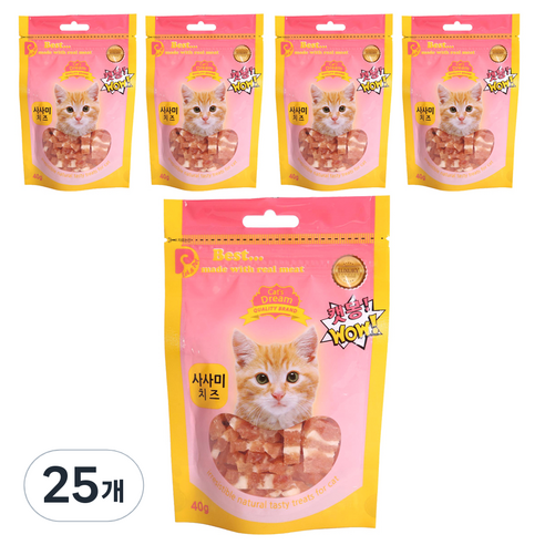 캣몽 고양이용 사사미 40 g 닭, 치즈맛, 40g, 25개