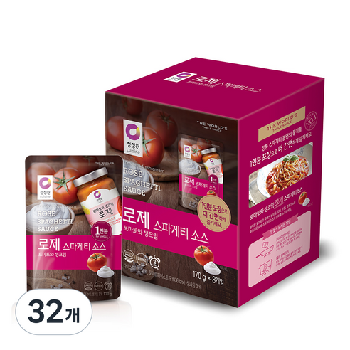 청정원 로제 스파게티소스, 170g, 32개