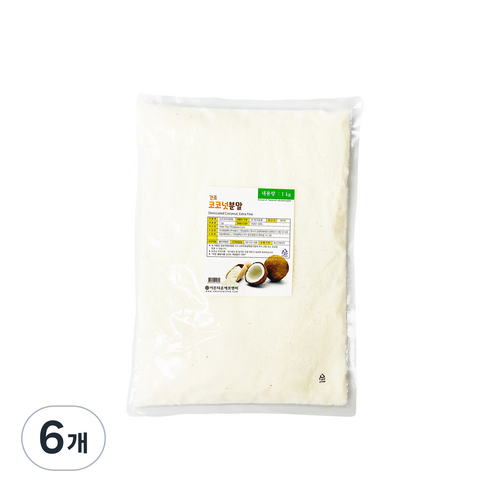 이든타운에프앤비 건조 코코넛분말, 1kg, 6개
