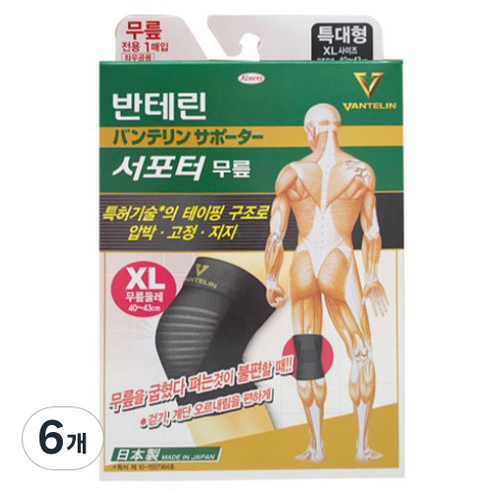 반테린코와 서포터 무릎 보호대, 6개