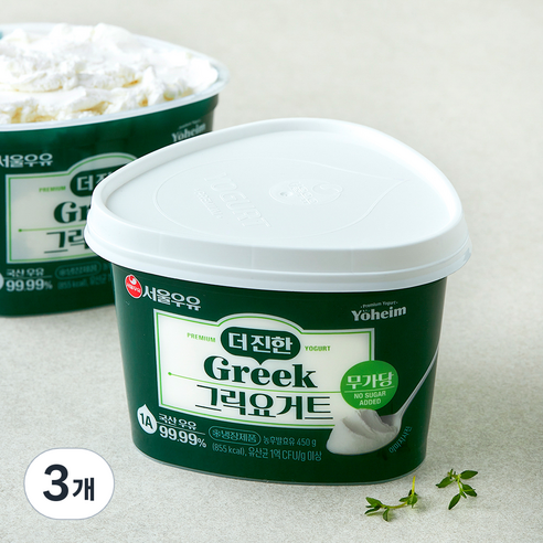 서울우유 더 진한 그릭요거트, 450g, 1개입, 3개