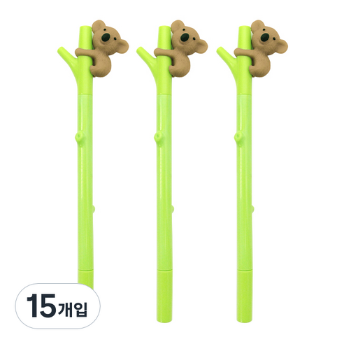 투영디자인 코알라 젤펜 0.5mm, 브라운, 15개입