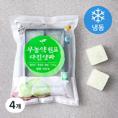 우리땅 무농약 인증 다진 양파 (냉동), 110g, 4개