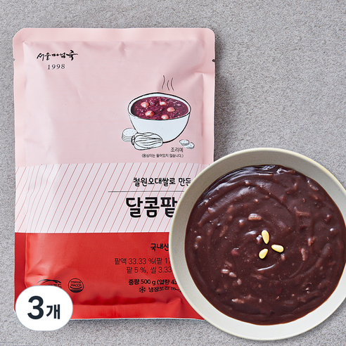 서울마님죽 달콤팥죽, 500g, 3개