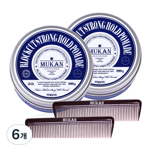 무칸 블럭컷 스트롱 홀드 포마드, 100g, 6개