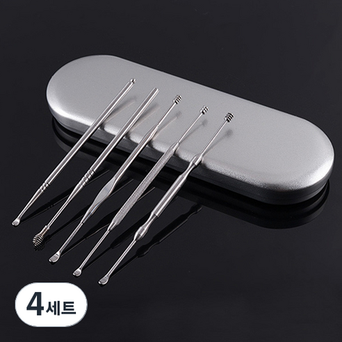 파라디 스텐 귀이개 + 케이스 세트, 4세트