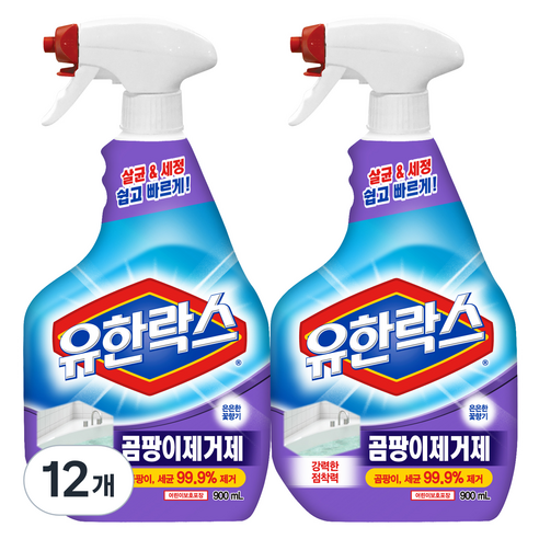 유한락스 곰팡이제거제, 900ml, 12개