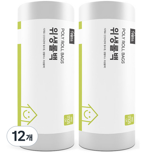 생활미소 위생롤백 소 17 x 25 cm 500p, 500개입, 12개