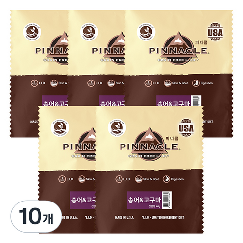 피너클 3개월 이상 강아지 건식사료, 송어+고구마, 40g, 10개