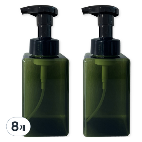 뉴앤룩 디스펜서 핸드워시 거품용기 450ml, 그린, 8개