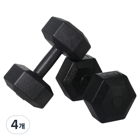 벨리카 홈짐 베이직 육각 덤벨 블랙 DB-01, 5kg, 4개