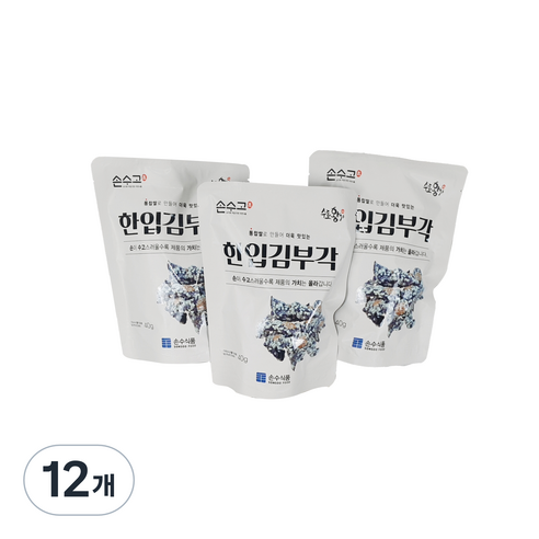 손수식품 손수고 한입 김부각, 40g, 12개