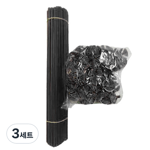 마켓감성 멀티컬러 풍선 홀더 100p + 막대 100p 세트, 블랙, 3세트