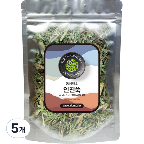 동이약초 국내산 인진쑥, 150g, 5개