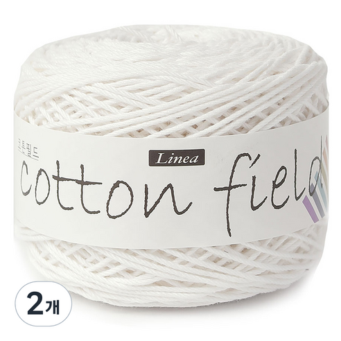 리네아 코튼 필드 뜨개실 80g, 320 화이트, 2개
