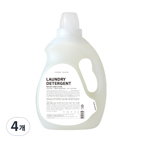 에브리케어 대용량 유아세제, 2100ml, 4개