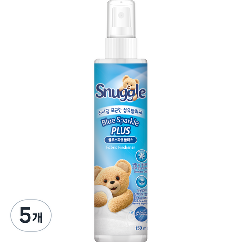 스너글 섬유탈취제 본품, 150ml, 5개, 블루스파클 플러스