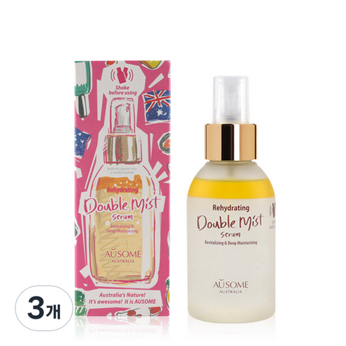 오우썸 딥 모이스처라이징 더블 미스트 세럼, 120ml, 3개