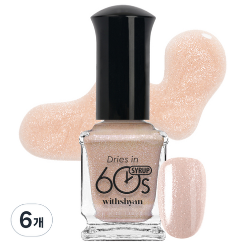 위드샨 60초 매니큐어, M154 글로우시럽, 9ml, 6개