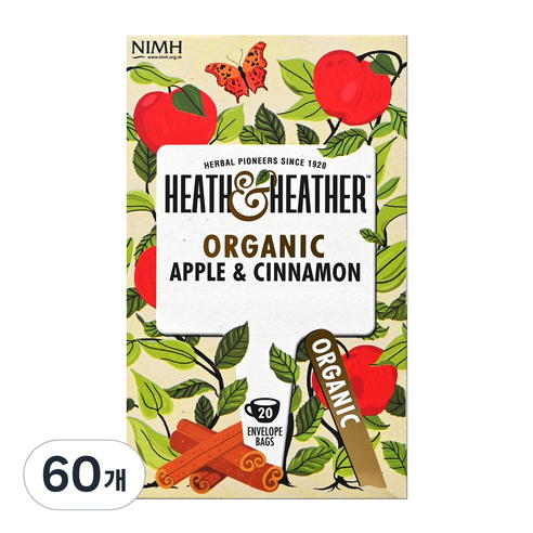 히스앤헤더 오가닉 애플&시나몬 허브티, 2.5g, 60개, 1개