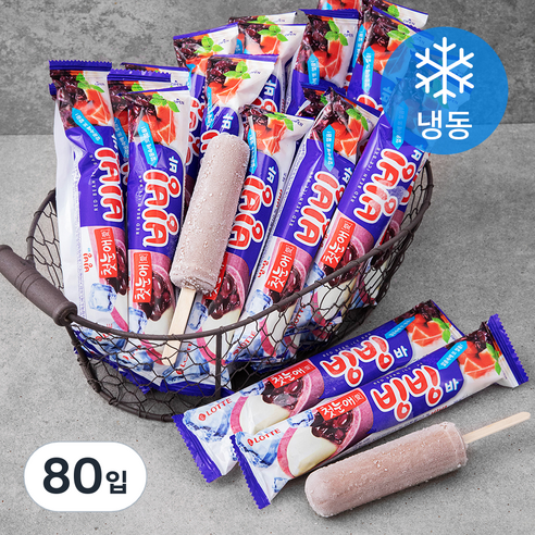 롯데웰푸드 빙빙바 (냉동), 75ml, 1개입, 80개
