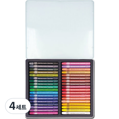 문교 틴케이스 수채 크레용 36p MAC-36T, 36색, 4세트