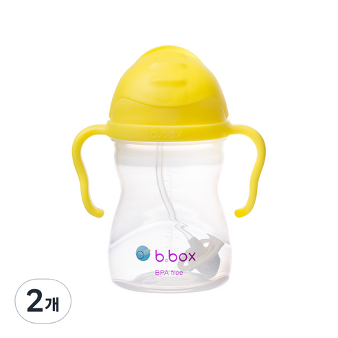 비박스 빨대컵 240ml, 레몬, 2개