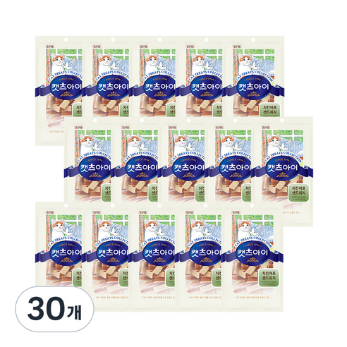 캣츠아이 치킨어포샌드위치 고양이건조간식 닭, 닭고기 + 어포 혼합맛, 30개